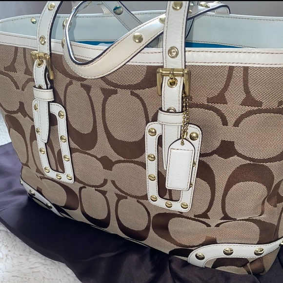 Coach Signature C Canvas Studded Gallery Tote - Picture 2 of 7